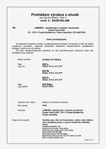 Prohlášení o shodě